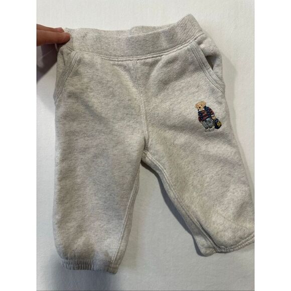 Ralph Lauren Other - Ralph Lauren Baby Polo Bear Fleece Jogger Sweatpants Gray 9M Pull On Unisex